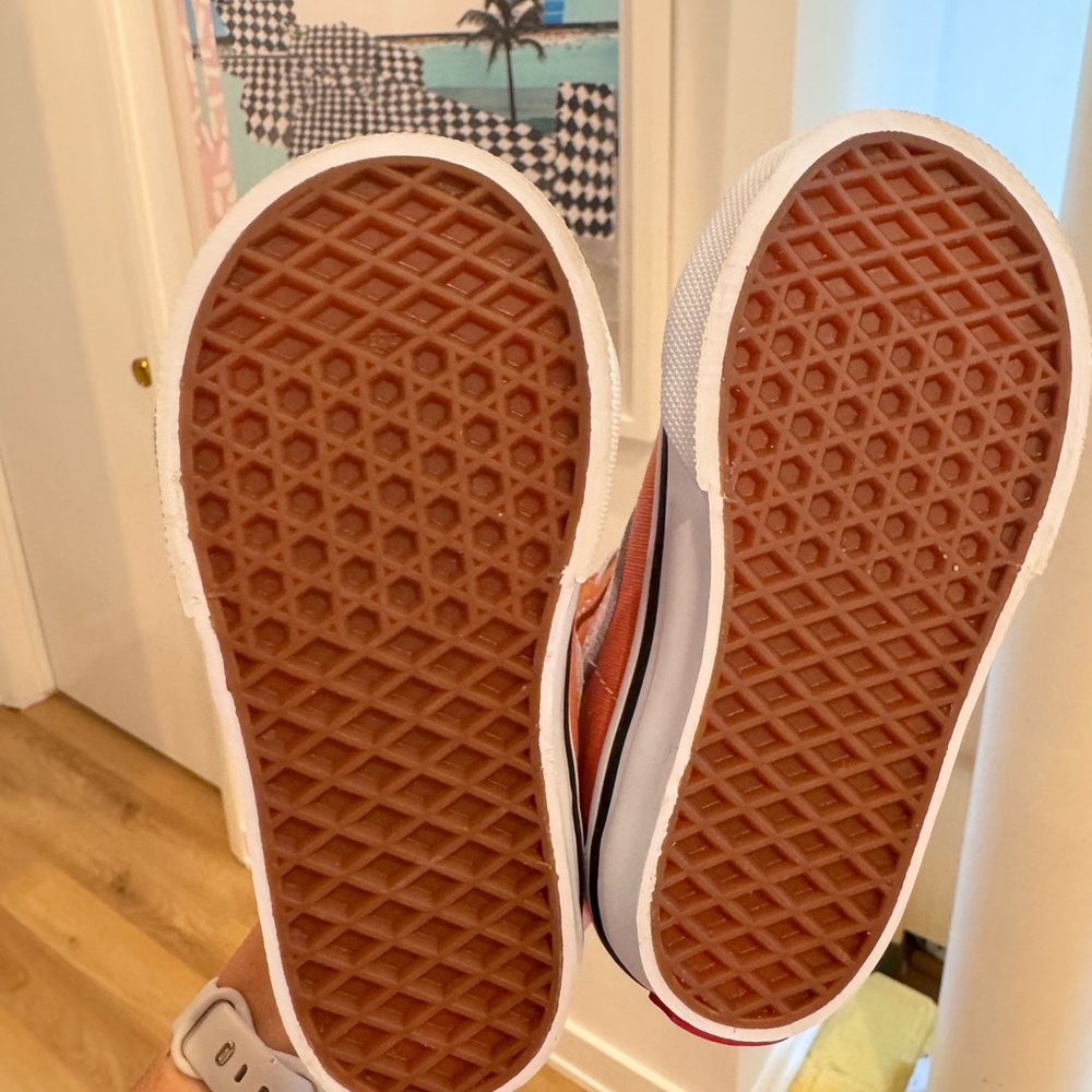 Vans Kids Orange High-Top Sneakers with White Accents - Picture 3 of 4